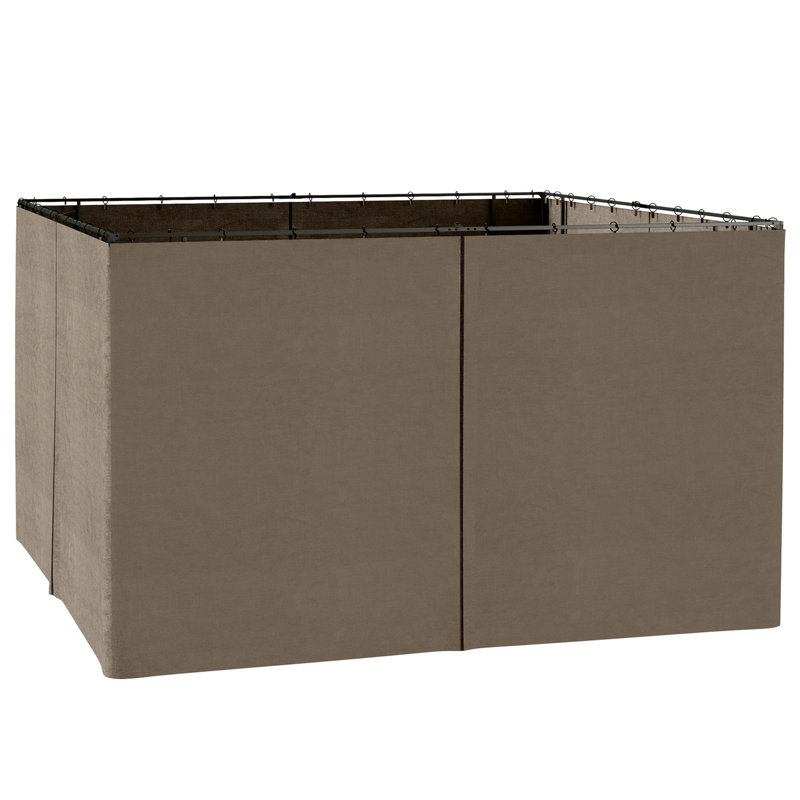 10' X 12' Universal Gazebo Sidewall Set With Panels, Hooks And C-Rings Included For Pergolas And Cabanas, Bronze