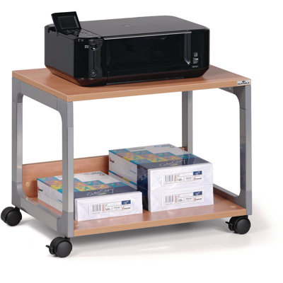 Durable  System 48 Multi-Function Trolley, Metal, 2 Shelves, 23.6 X 18.7 X 17, Beech