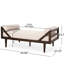 Chaise longue beige avec surpiqûres douillettes - 23,1 po H 66,1 po, tissu relaxant-647001196