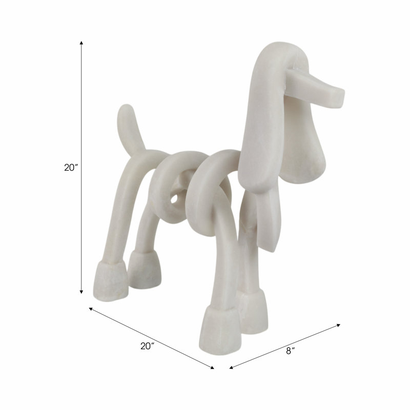Sagebrook Home 20" Ninove Quartz Resin Dog Statuary
