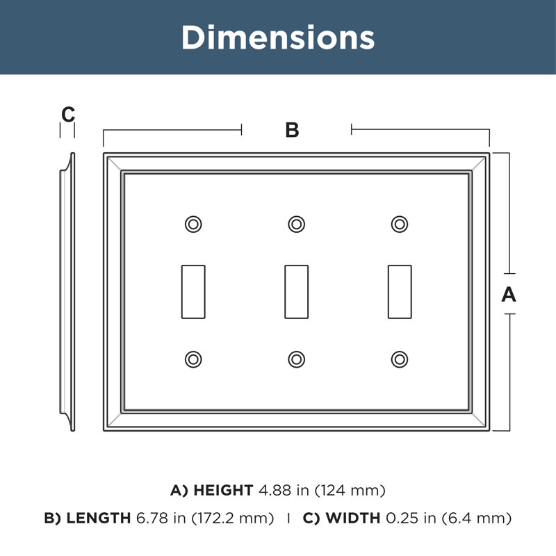 Franklin Brass Classic Architecture 2 3-Gang Light Switch/Toggle Wall Plate (2-Pack)