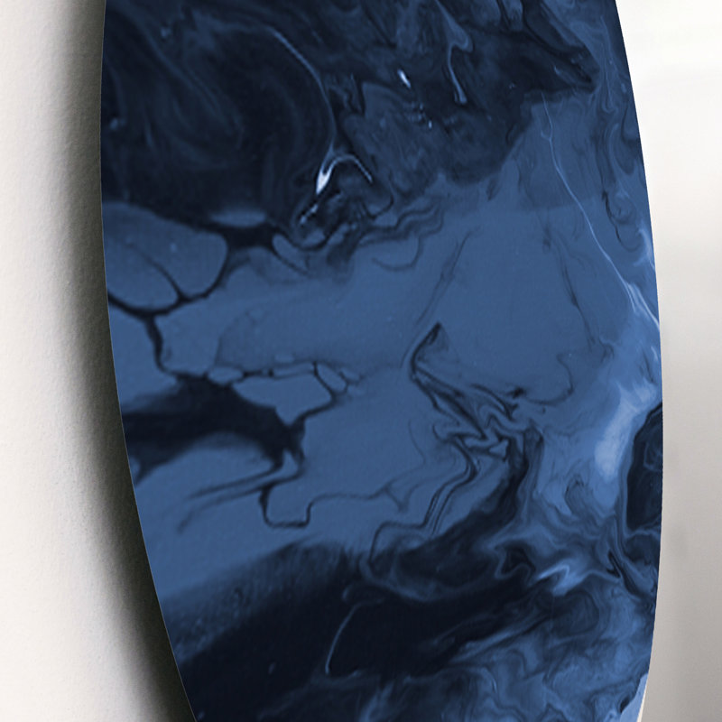 Nichtula liquide Art dans les tons de bleu foncé I - ensemble de décoration murale moderne en métal