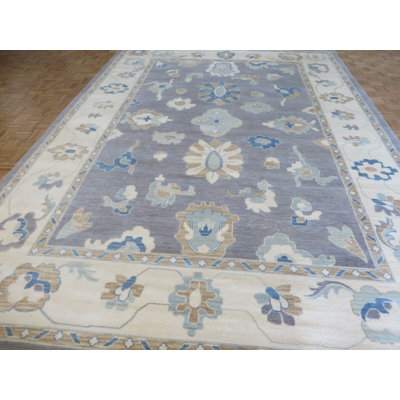 One-of-a-Kind Rectangle 10'1" X 14'1" Wool Area Rug in Grey