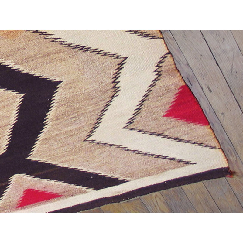 Antique Wool Brown Earth Tone Flat Weave Rug