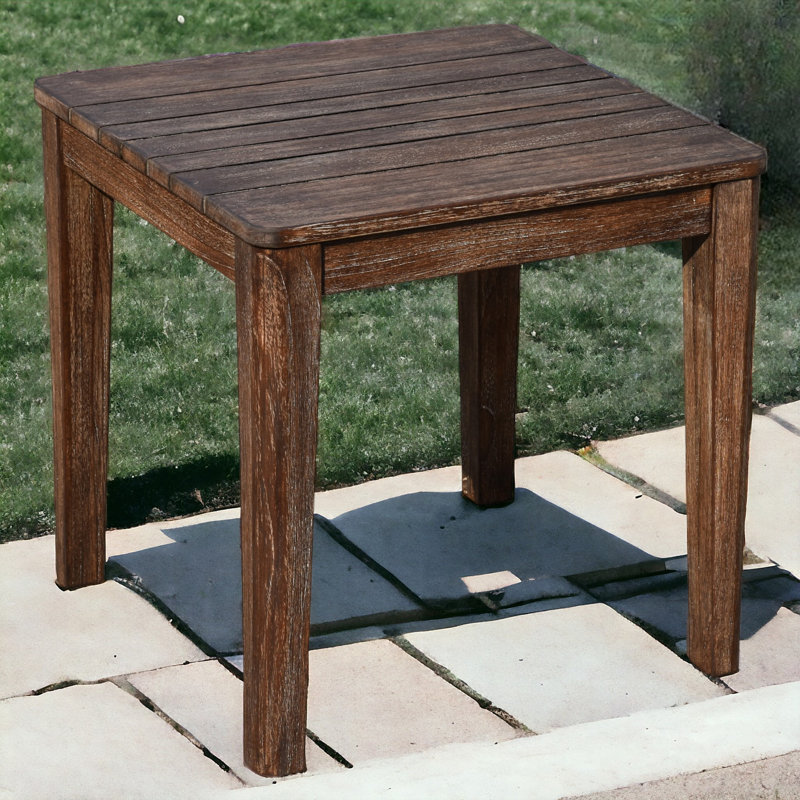 Mervin Square Teak Outdoor Side Table , 19.69'' in. W 19.69'' in. D