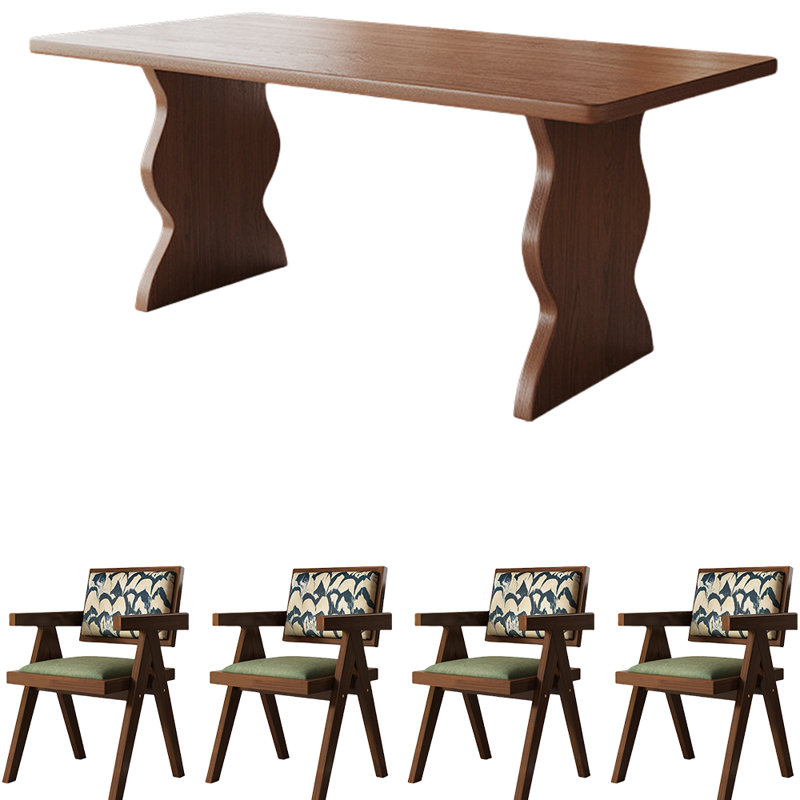 Ensemble de salle à manger en bois de frêne brun, H 29,9 po x L 78,7 po x l 34,6 po