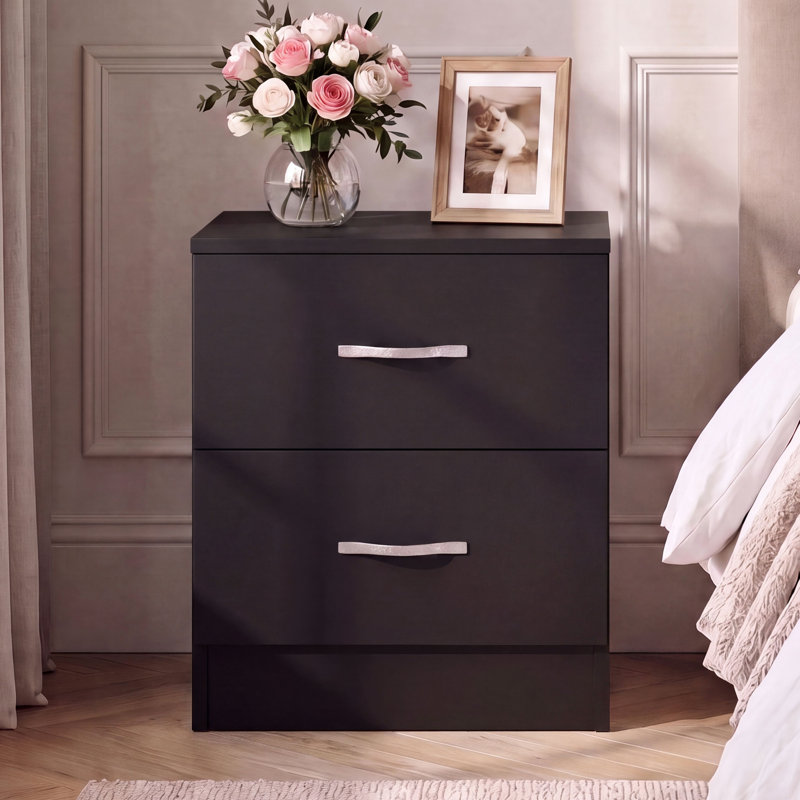 40 cm W Bedside Table, Black