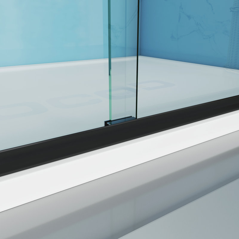 Opal Mirage MCOCOD 60" W x 72" H Double Smooth Sliding Semi-Frame Shower Door with Tempered Glass | Crystal Clear |Stylishly Upscale