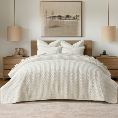 Cross-Stitch Velvet Quilt Set 3 Pieces