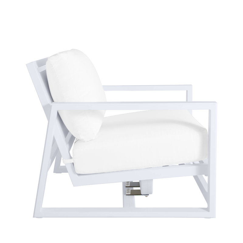 Avondale Patio Lounge Chair with Cushions, No Welt + Standard Fill, Cabana Stripe Midnight, Chalk