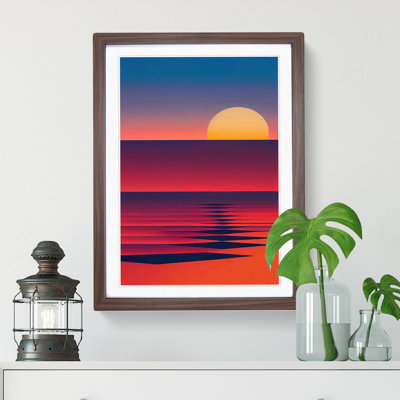 Unreal Sunset Abstract 1 Piece Single Picture Frame Wall Art