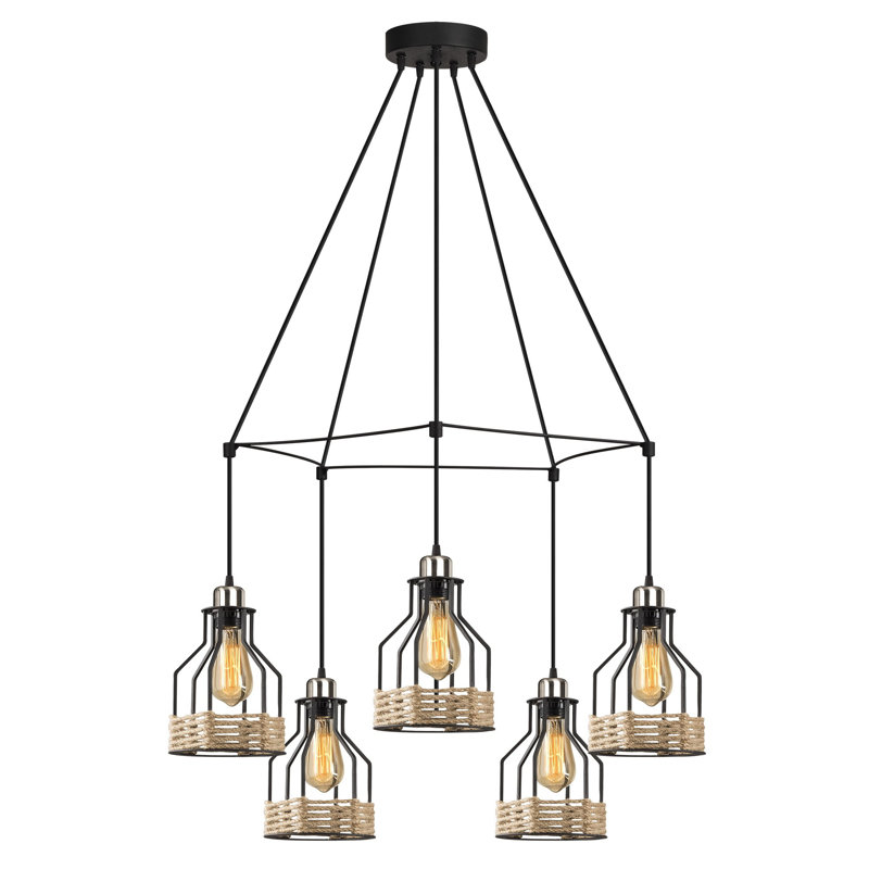 Luminaire suspendu géométrique à 5 lumières Hendley