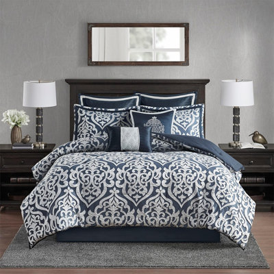 Ensemble d'édredon en polyester jacquard 8 pièces