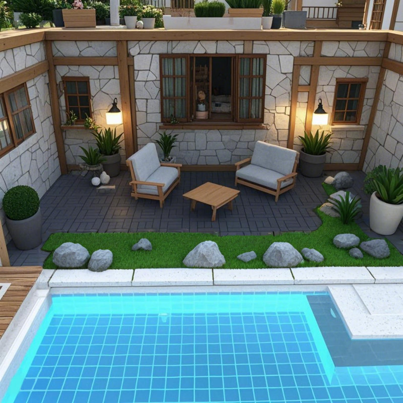 Carreau de terrasse emboîtable en plastique L 12 po x l 12 po, Gris