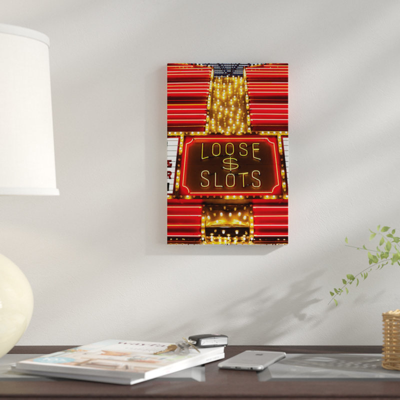 « néon off slots sign », reproduction de photo sur toile, H 12 po x l 8 po x P 0,75 po, Toile tendue, Pas de tapis