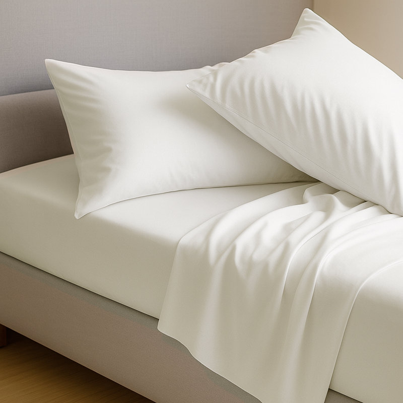 BedVoyage Melange Viscose from Bamboo Cotton Pillowcases, Snow, King