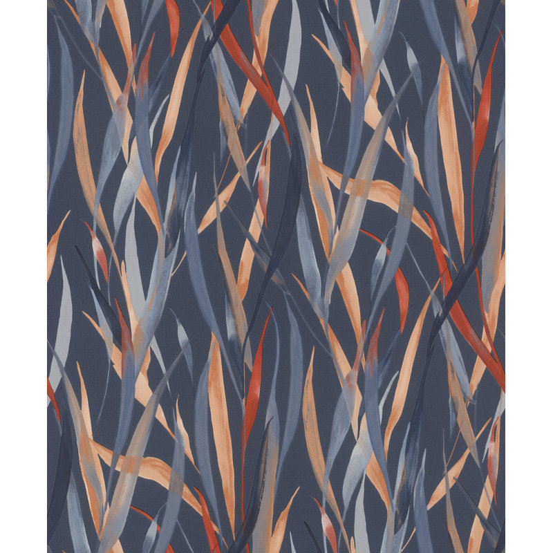 Papier peint botanique Sway, Bleu