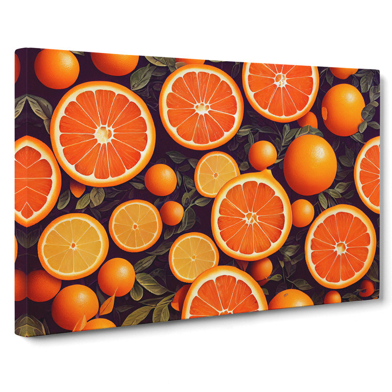Sliced Orange Fruit - Wrapped Canvas, 40cm H x 60cm W x 3cm D