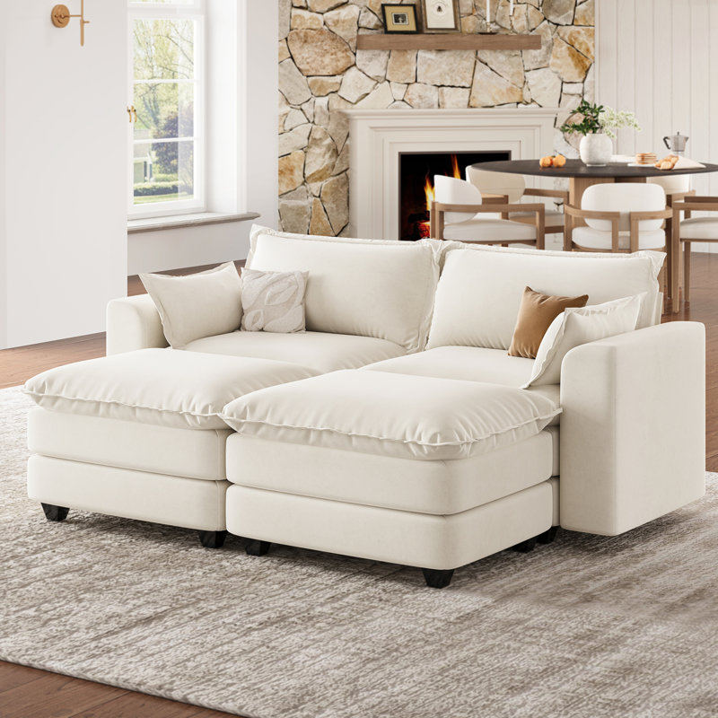 Canapé modulaire modulaire pour le salon, beige, Chenille beige