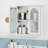 22" H 23'' W Wall Mounted Medicine Cabinet 2 Shelves, Translucent Double-Door Medicine Cabinet-1961115058