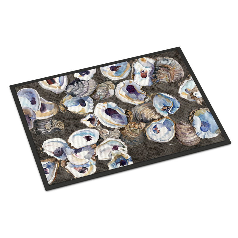 Tapis d'entrée antidérapant Oysters, Rectangle 1 pi 6 po x 2 pi 3 po