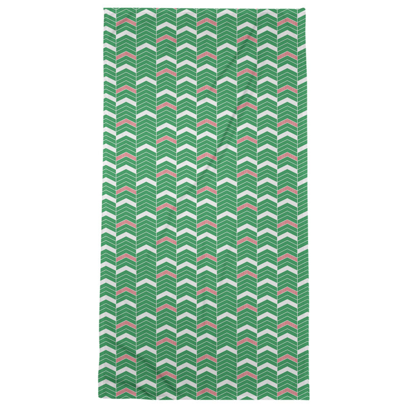 Bath Towel, Green/Pink, Microfiber