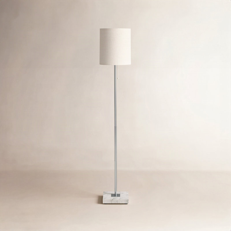 Lampe sur pied 62 po Reed, Acier brossé