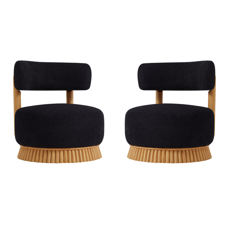Chaise d'appoint rembourrée Brynn, Noir