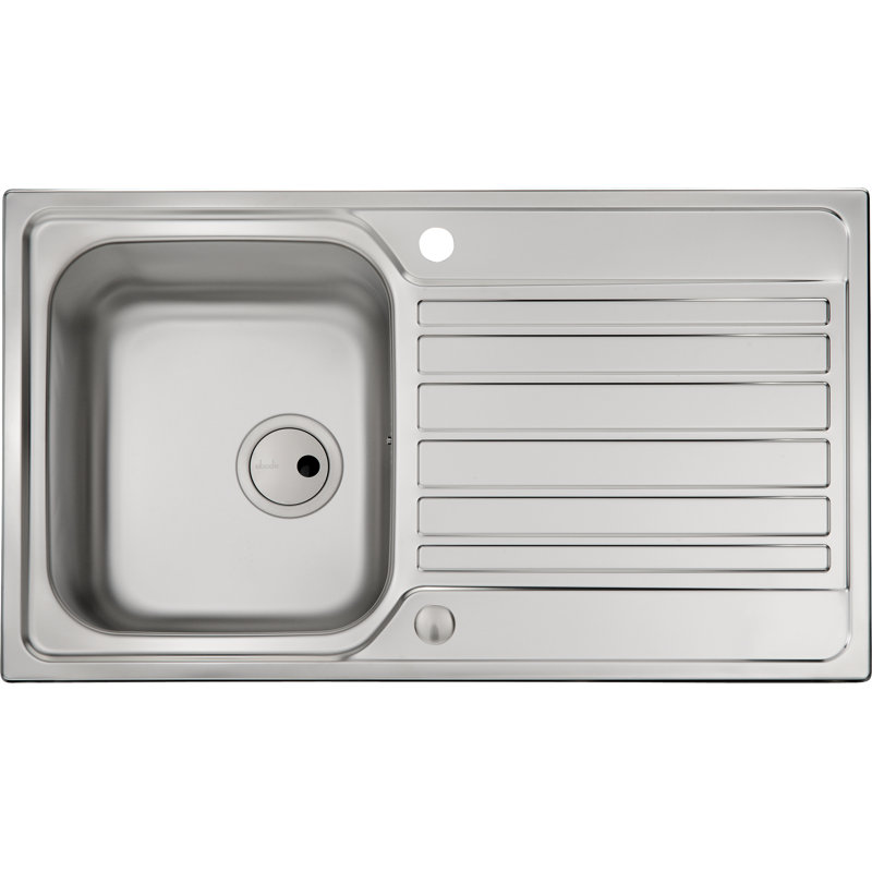 Abode Designs 500mm W Single Bowl Stainless Steel Kitchen Sink with 2 Faucet Holes