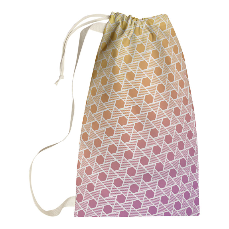 Sac à linge Mcguigan Hexagons and Triangles, Petit (H 29 po x l 18 po x P 1,5 po), Jaune / Mauve