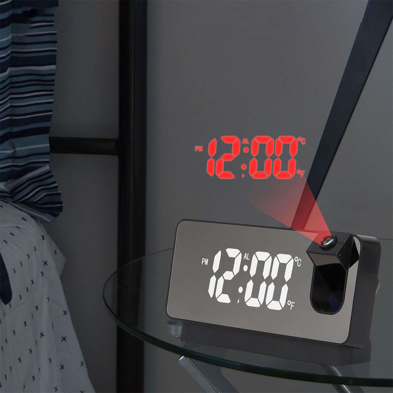 Dugal Digital Electric Tabletop Clock with Alarm, Black