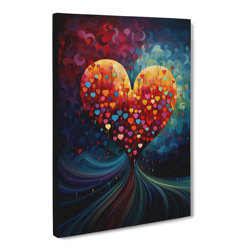 Love Heart Orphism - Wrapped Canvas, 60cm H x 40cm W x 3cm D