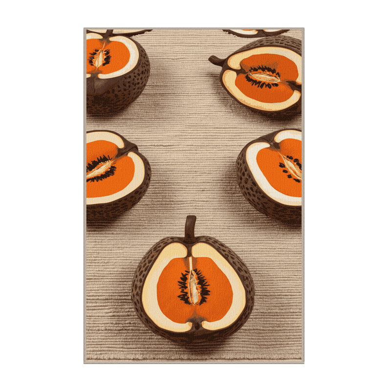 Washable Mamey Sapote Fruits Area Rug, Rectangle 2' x 3'