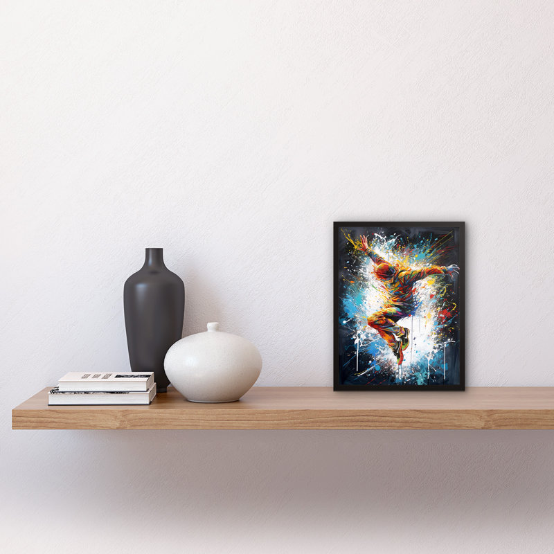 Gladwin Before The Land Parkour Jump Splat Portrait - Single Picture Frame Print