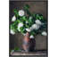 «Vintage White Roses In Brown Vase Floral Plants», photographie rustique sur toile-92187192-92187193