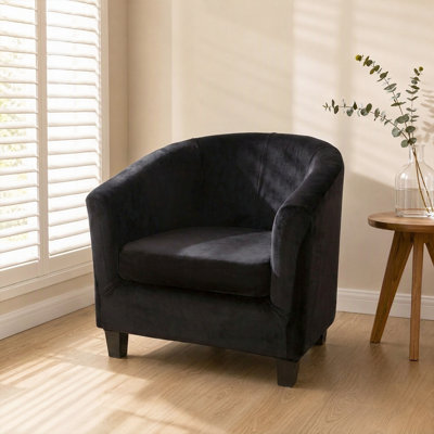 2-Piece Club Chair Cover - Wrinkle Resistant Stretch Slipcover for Armchairs & Tub Chairs