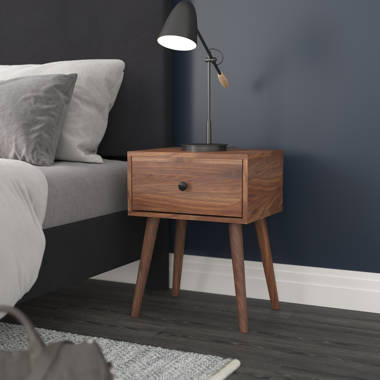 Trent Austin Design® Kempst Nightstand Wood Bedside Table Small Nightstand  with Drawer and Shelf for Bedroom, Living Room, Dorm & Reviews