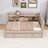 Twin Upholstered Daybed with Twin Pull-Up Trundle, Charging Station and Shelves-671811717