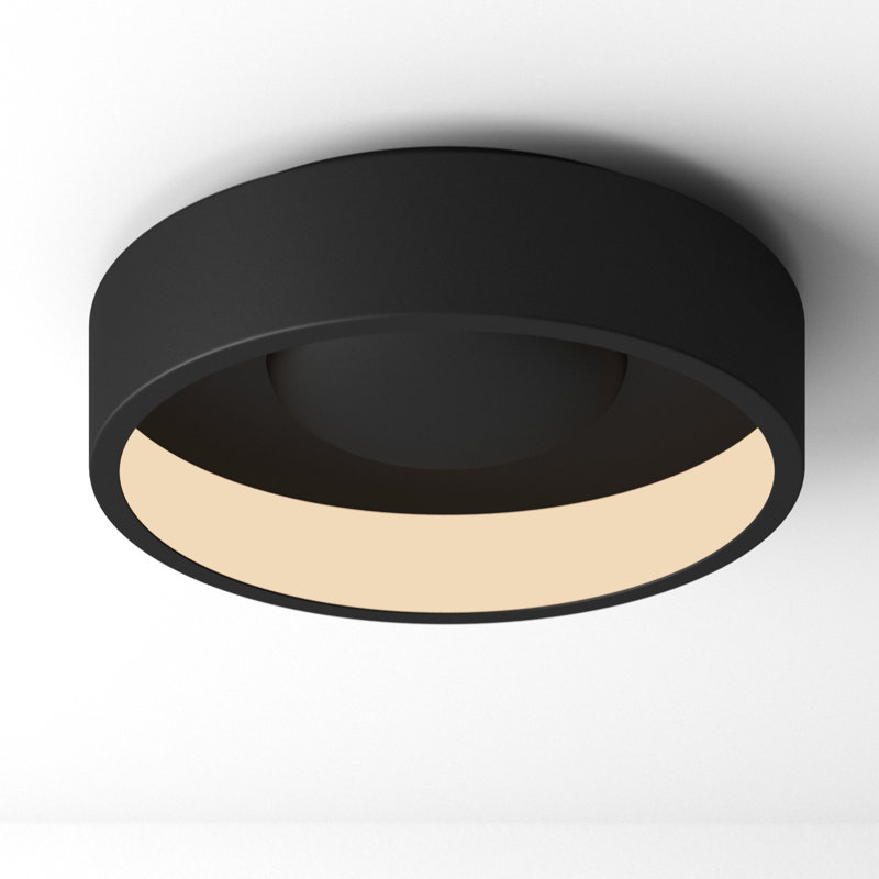 Lucien 1-Light Dimmable Integrated LED Flush Mount, Black, 6'' H x 23.5'' W x 23.5'' D