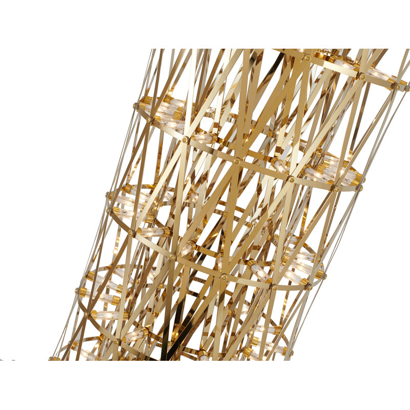 Modern 255 LED Light Stainless Steel Cage Floor Lamp, Gold