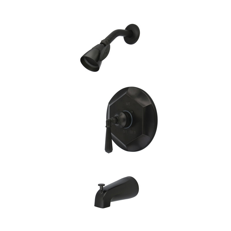 Volume Control Tub and Shower Faucet with Concord Lever Handles, Brushed Nickel
