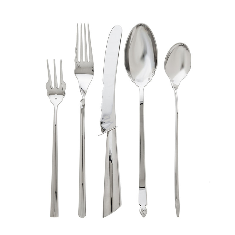 Via Veneto 5 - Piece Stainless Steel Flatware Set - Service for 1