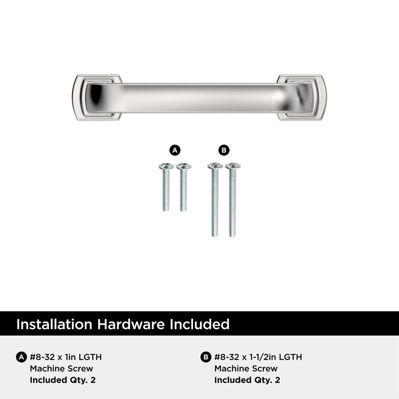 Surpass 3 inch (76mm) Center-to-Center Polished Chrome Cabinet Pull, 3", Polished Chrome
