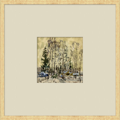 «Vintage Watercolor Landscape», reproduction de peinture à l'aquarelle encadrée