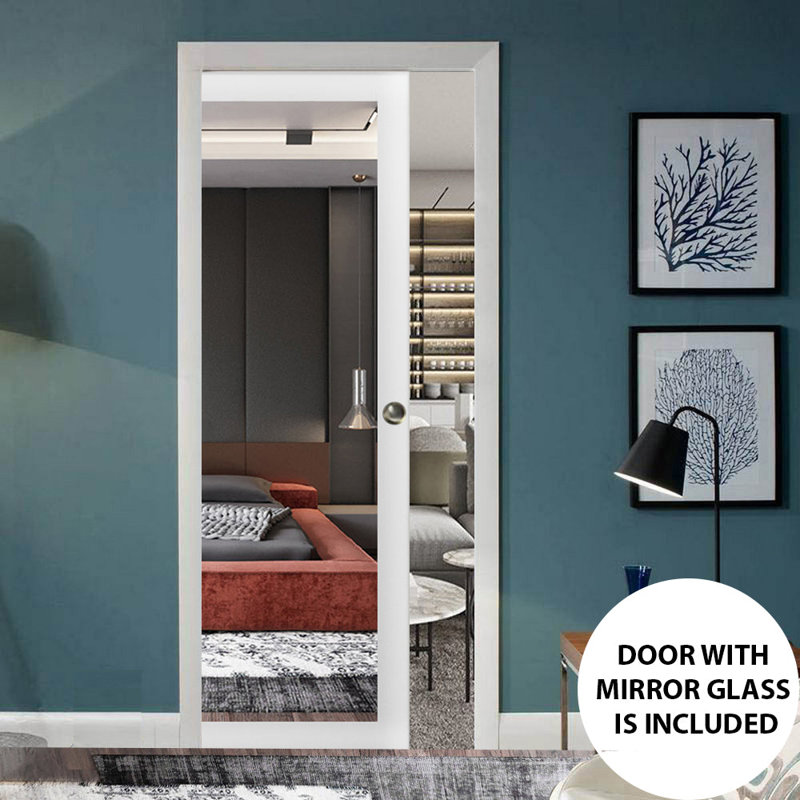 Porte coulissante en verre Lucia, 32 po x 80 po