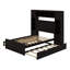 Grand lit en bois avec armoire, tablette et prises, lit gigogne simple TG-101032028