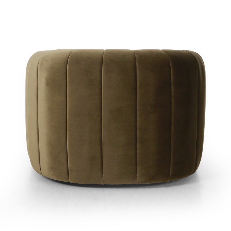 Elliana Swivel Barrel Chair, Surrey Olive Velvet