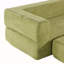 Canapé modulaire convertible avec 3 repose-pieds Ebern Designs - Lit en mousse haute rebond, canapé en chenille peu encombrant pour les studios et les bureaux à domicile. Vert-1218883591