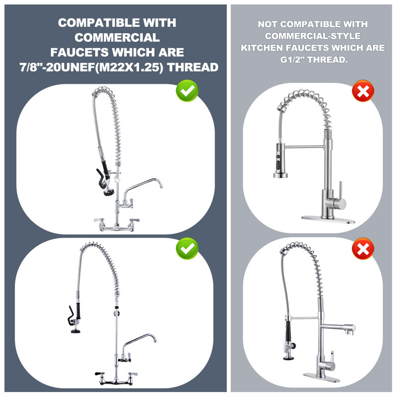 45 Inch Polished Chrome Stainless Steel Flexible Kitchen Sprayer Hose