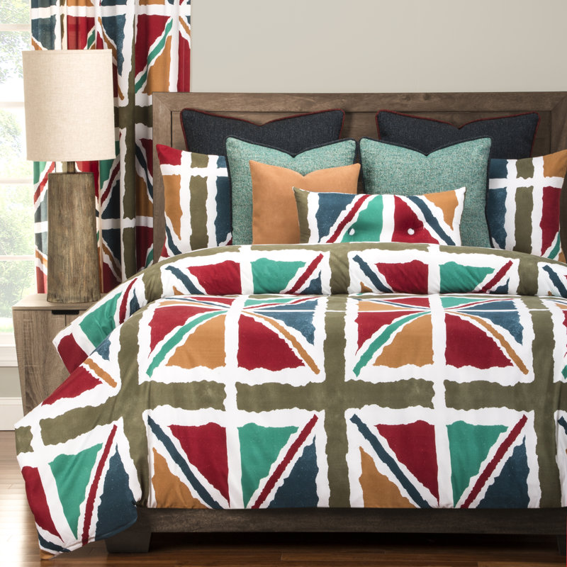 Windsor Polyester Geometric Shapes Duvet Cover, King